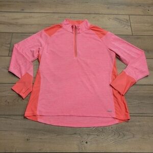 Avia Womens 1/4 Zip Pullover Activewear Top Long Sleeve Thumbholes XL Reflective